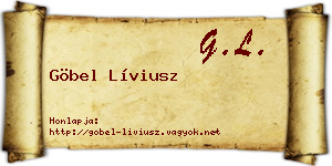 Göbel Líviusz névjegykártya
